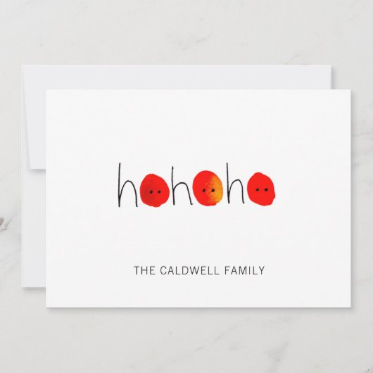 赤と黒ホホホハンドクリスマス色彩の鮮やか シーズンカード (正面)