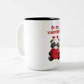 赤と黒図解入りの、写真付きののバレンタインデー ツートーンマグカップ (正面左)