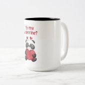 赤と黒図解入りの、写真付きののバレンタインデー ツートーンマグカップ (正面右)