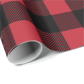 赤と黒素朴のバッファロープレイドクリスマス ラッピングペーパー (ロールコーナー)