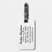 赤と黒素朴のバッファロープレイドモノグラム ラゲッジタグ (裏面縦)