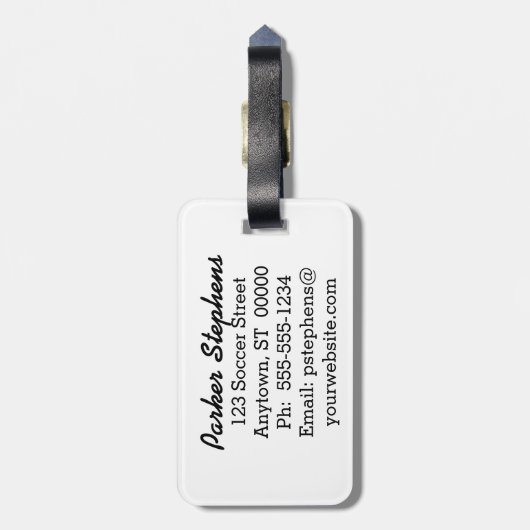 赤と黒素朴のバッファロープレイドモノグラム ラゲッジタグ (裏面縦)