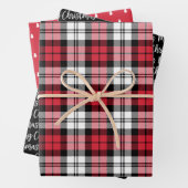 赤と黒素朴の時計がメリー・クリスマス ラッピングペーパーシート (インサイチュ)