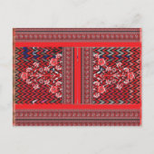 赤と黒絵を描の赤いハート ポストカード (正面)