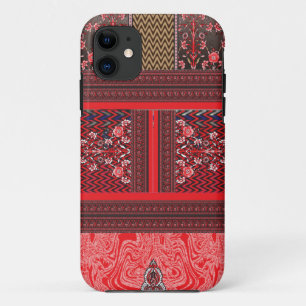 赤と黒絵を描の赤いハート iPhone 11 ケース