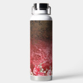 赤と黒絵を描の赤地 ウォーターボトル (背面)