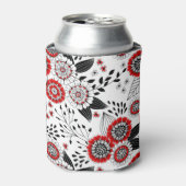 赤と黒葉のドードルの花と花 缶クーラー (缶正面)