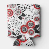 赤と黒葉のドードルの花と花 缶クーラー (裏面)