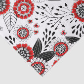 赤と黒葉のドードルの花と花 薄葉紙 (詳細)