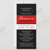 赤と黒9の写真卒業のお知らせ 招待状 (裏面)