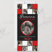 赤と黒9の写真卒業のお知らせ 招待状 (正面)