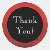赤と黒「ありがとう!」 封筒用シールシール ラウンドシール (正面)