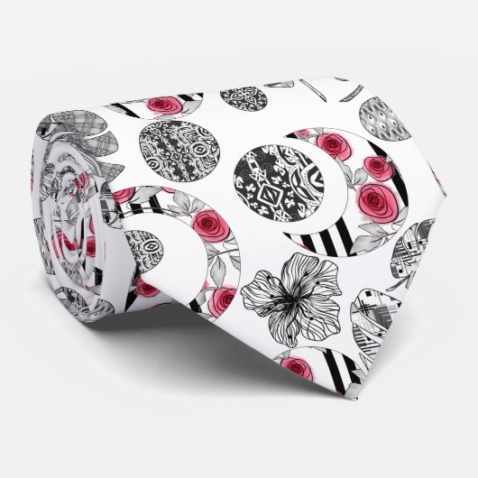 赤と黒、キルティング、パッチワーク素朴、モダン、 ネクタイ (ロール)