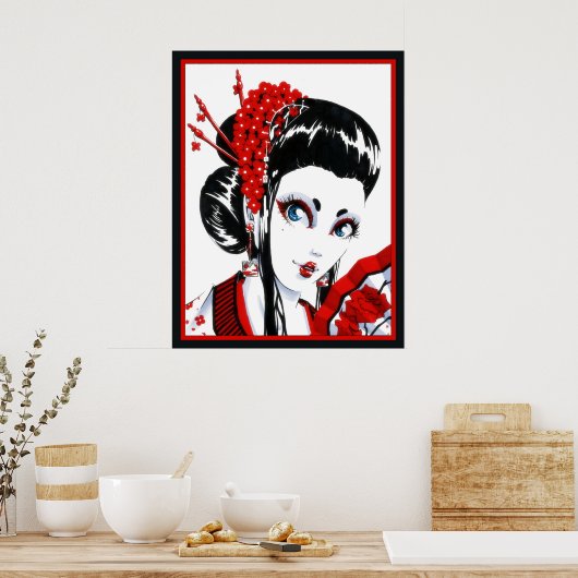 赤と黒 ポスター (キッチン)