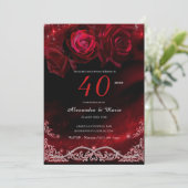 赤と黒 結婚40周年 招待状 (スタンド正面)