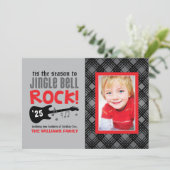 赤と黒Jingle Bell Rockギター音楽写真 シーズンカード (スタンド正面)