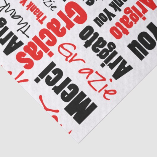 赤と黒THANK YOU Word Collage 薄葉紙 (詳細)