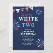 赤と2歳の誕生日 招待状 (正面)