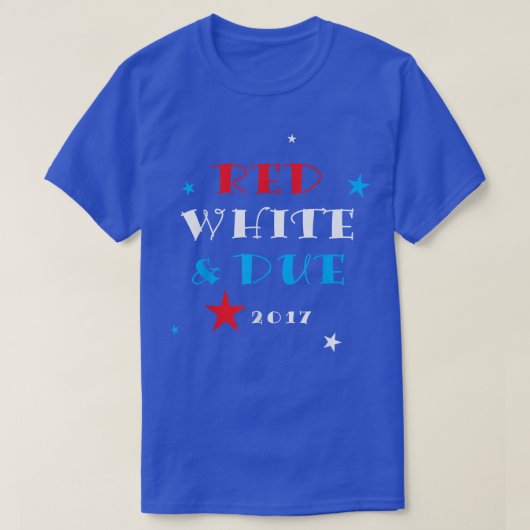 赤と2017 、妊娠アナウおもしろいンセム Tシャツ (デザイン正面)
