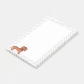 赤なめらかなコートダックシュントかわいい漫画の犬と前足 ポストイット (アングル)