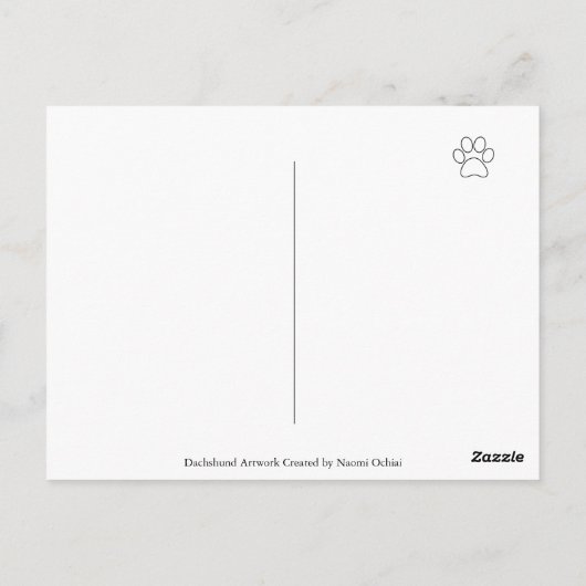 赤なめらかな髪のダシュントハートありがとう ポストカード (裏面)