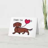 赤なめらかな髪のダシュント笑い サンキューカード (正面)