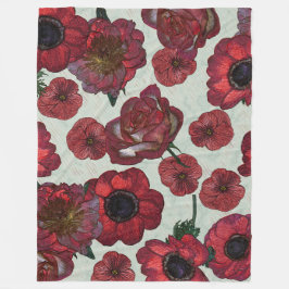 赤によっては大きいフリースブランケットが開花します フリースブランケット