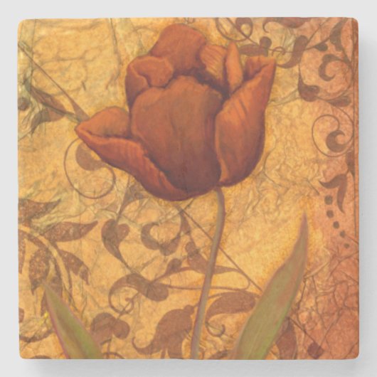 赤によってはIIが開花します ストーンコースター (正面)