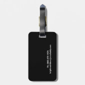 赤によってステッチされるリボンのパーソナライズでガーリーなモノグラム ラゲッジタグ (裏面縦)