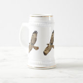 赤によって後につかれるタカのマグ ビールジョッキ (正面左)