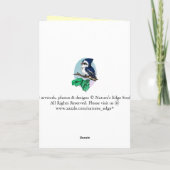 赤によって後につかれるタカの挨拶状 カード (裏面)