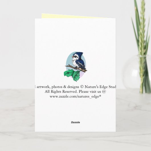 赤によって後につかれるタカの挨拶状 カード (裏面)