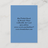 赤によって後につかれるタカの芸術カード 名刺 (裏面)