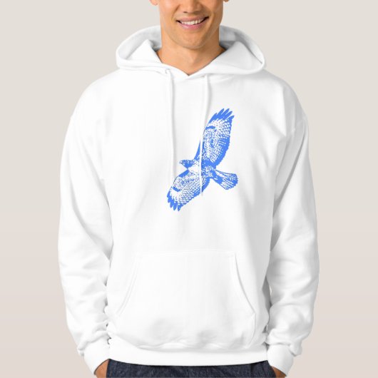 赤によって後につかれるタカのTシャツ パーカ (正面)