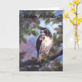 赤によって後につかれるタカ カード (黄色い花)