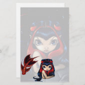 "赤によって後につかれる人魚"の文房具 便箋 (正面/裏面)