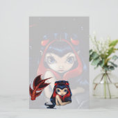 "赤によって後につかれる人魚"の文房具 便箋 (スタンド正面)