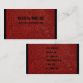 赤によって用具を使われるレザールックの名刺 名刺 (正面/裏面)