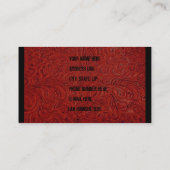 赤によって用具を使われるレザールックの名刺 名刺 (裏面)