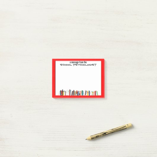 赤によって組み立てられる学校の心理学者の付箋 ポストイット (デスク上)