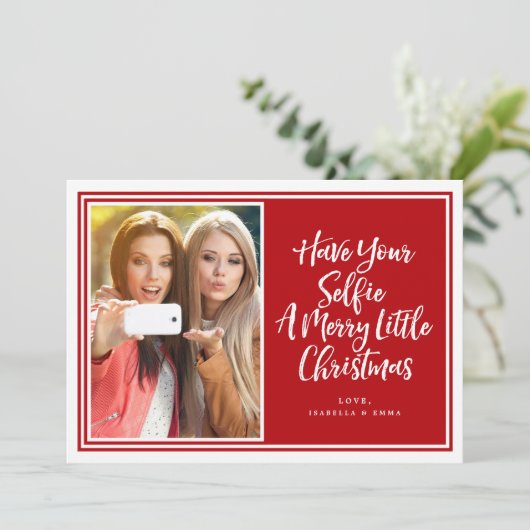 赤によって組み立てられるSelfieの休日の写真 シーズンカード (スタンド正面)