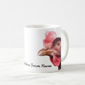 赤によって羽をつけられる鶏の卵の層の雌鶏 コーヒーマグカップ (正面右)