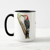 赤によって膨らまされるキツツキのカスタマイズ可能なマグ マグカップ (左)