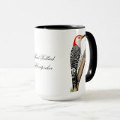 赤によって膨らまされるキツツキのカスタマイズ可能なマグ マグカップ (正面右)