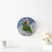 赤によって覆われるインコの柱時計 ラウンド壁時計 (ホーム)