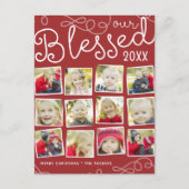 赤によって賛美される年の検討のクリスマスの写真のコラージュ 案内ポストカード (正面)