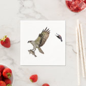 赤によって追跡されているミサゴによってはクロドリが飛びました スタンダードカクテルナプキン (インサイチュ)