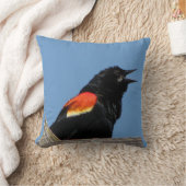 赤によって飛ぶクロドリ クッション (ブランケット)