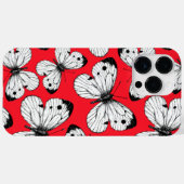 赤にキャベツの蝶のパターン Case-Mate iPhoneケース (裏面 (横))