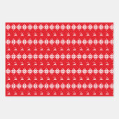 赤にコンフェッティ、くるみ割り人形、トナカイ＆雪の結晶 ラッピングペーパーシート (正面2)